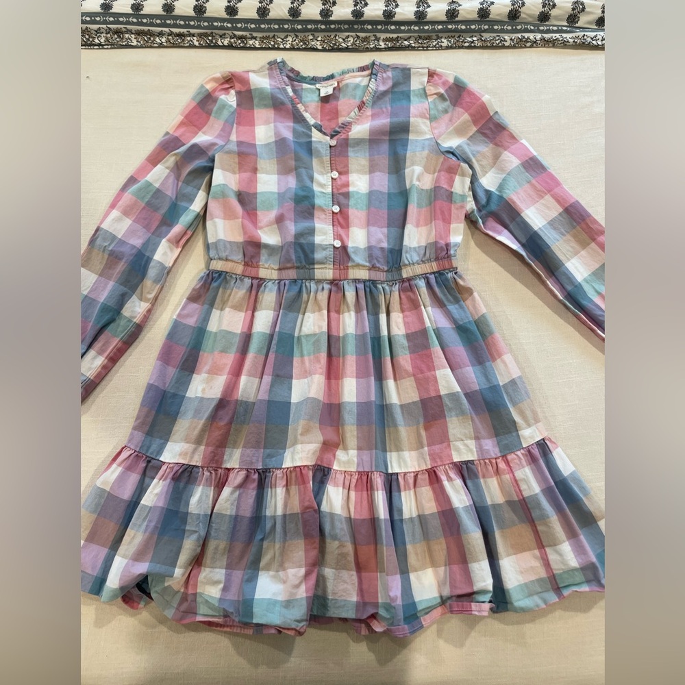 NWOT Crewcuts Pink and Blue Plaid Kids Dress